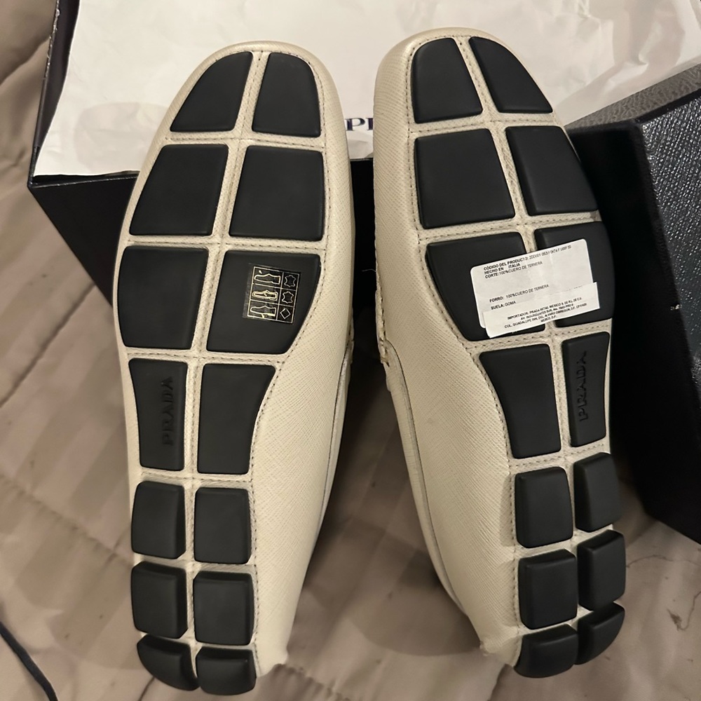 Men’s Prada white loafers size 6
